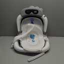 AVIDOR Baby Bathtub, Collapsible Bathtub for Newborn to Toddler, Durable Essential Infant Bath Tub, Portable Travel Baby Tub with Soft Bath Net, No-Slip Feet and Dinosaur Shaped (Grey)