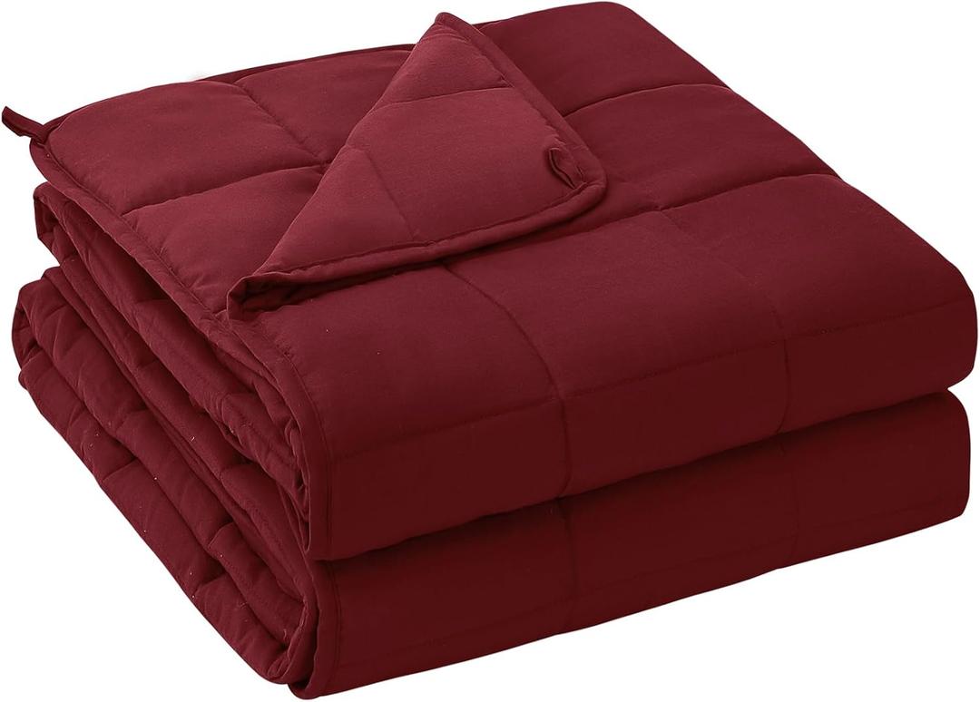  Weighted Blanket for Adults (20 Lbs, 60”X 80”, Red) Heavy Thick Bed Blanket Queen/Full Size for Sleeping Perfect for 190-210 Lbs, Cozy Gifts for Women, Machine Washable