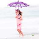 Fdit Bridal Lace Cotton Umbrella Parasol Costume for Wedding Parties Dancing Photography Prop (Purple)