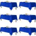 sancua Royal Blue Tablecloth for 8 Foot Rectangle Tables, 6 Pack - 60x120 Inch - Washable Fabric Table Cloth, Reusable Polyester Table Covers for Wedding Party, Banquet, Independence Day, July 4th