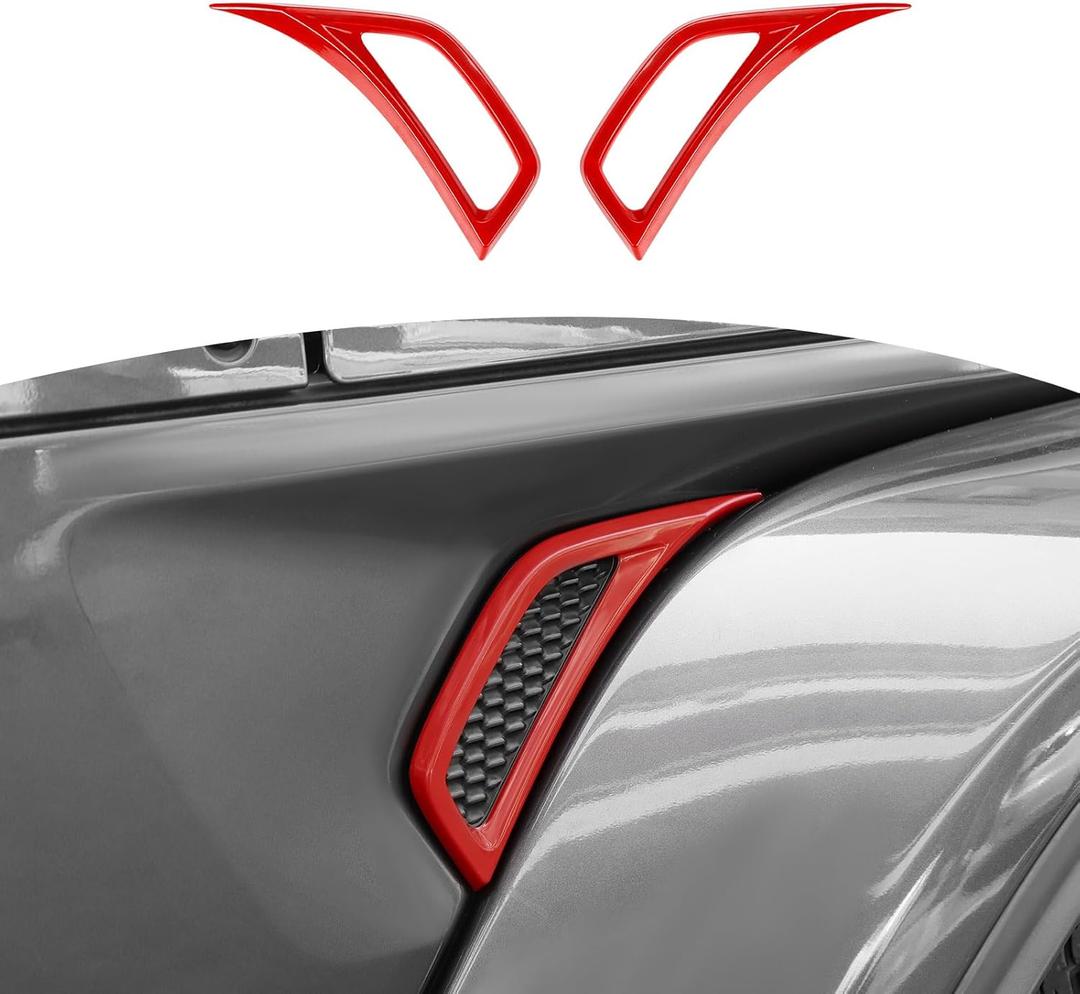 RT-TCZ for Jeep JL Side Fender Vent Decal Trim Cover for Jeep Wrangler JL JLU 2018-Present for Gladiator JT 2020-Present Red Exterior Accessories 2pcs