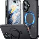 Temdan Magnetic for iPhone 16 Case Waterproof, [Built-in Ring Invisible Stand & Screen Protector][IP68 Underwater][Drop proof][Dustproof][Real 360] Shockproof Protective Phone Case 6.1''-Grey