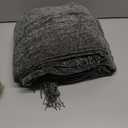 RECYCO Throw Blanket Soft Cozy Chenille Throw Blanket with Fringe Tassel for Couch Sofa Chair Bed Living Room Gift (Dark Gray, 60" x 80")