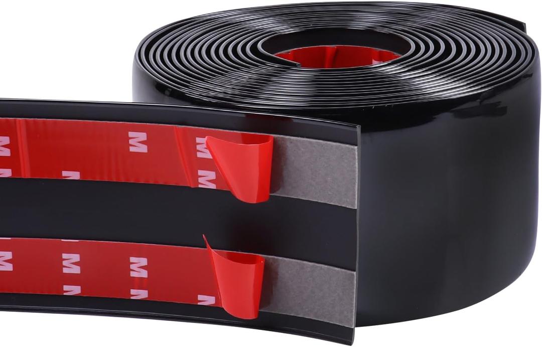 16FT Automotive Trim Molding Glossy Black 4"(100mm) Heavy-Duty Car Moldings Trim UV Protected Scratch-Proof for Truck RV Body Side Door Window Bumper, Self Adhesive