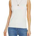 INKOFF Sleeveless Mock Neck Tops for Women Knit Sweater Turtleneck Soft Basic Vest Tank Lightweight Small
