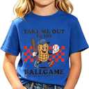 MODNTOGA Baseball Shirt for Toddler Boy Girl Take Me Out to The Ball Game Shirt Kid Funny Game Day Tops Baseball Lover Outfit (Blue)