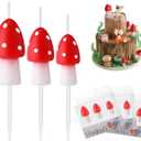 Tondiamo 9 Pcs Birthday Candles Forest Mushroom Candles Cake Decorations Mushroom Cake Topper Woodland Cupcake Topper Fairy Cupcake Decorations for Birthday Baby Shower Party Home Wedding Favor