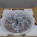 20" Modern White Flush Mount Ceiling Fan with Lights, 6 Wind Speeds, LED, Voice Control, Bedroom, Living Room, Kitchen (White-Y1095-WH02)