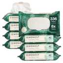 The Honest Company Flushable Wipes for Sensitive Skin, Hypoallergenic, Fragrance-Free, Tropical Leaves Design, 336 Count (4 Packs of 84)