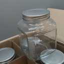 Anchor Hocking 1-Gallon Cracker Jar with Lid, Brushed Aluminum, Set of 4