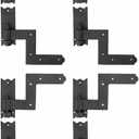 Renovators Supply Manufacturing - Heavy-Duty Black Wrought Iron Shutter Lift Off Pintle Hinges Colonial Pin Reversible for Doors, Window and Shutters with Hardware 6 1/2 Inches, Pack of 4 Pairs