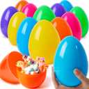 JOYIN 12 Pieces 7" Jumbo Plastic Bright Solid Easter Eggs Assorted Colors for Filling Treats, Easter Theme Party Favor, Easter Eggs Hunt, Basket Stuffers Fillers, Classroom Prize Supplies Toy