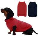 IECOii 2 Pack Dog Sweater Boy Girl - Soft, Dachshund Stretchy Fleece Sweaters with Leash Hole for Fall & Winter, Medium Dogs Coats Ideal for Home, Trips, and Walks (Size XL, Blue & Red)