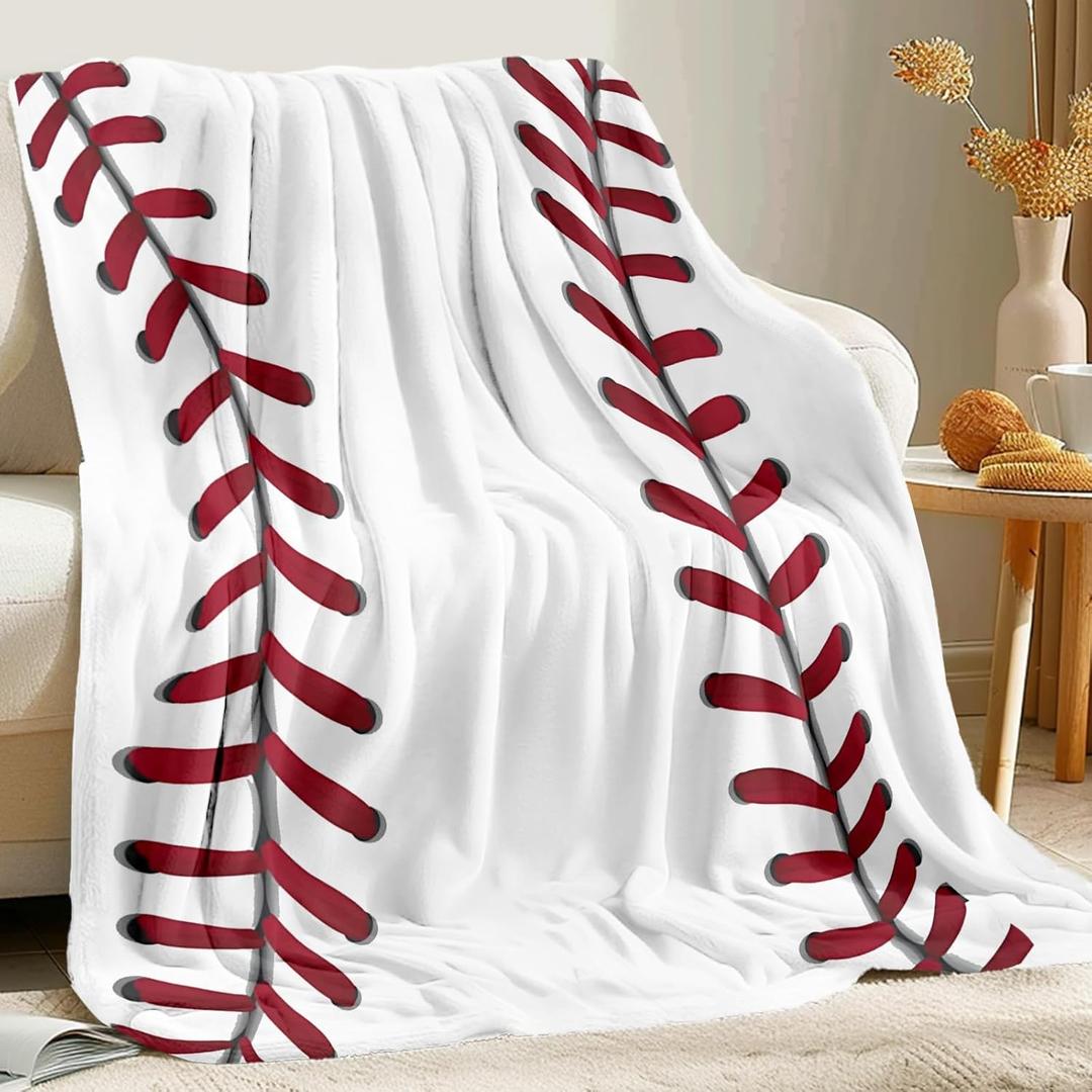 KING DARE Baseball Blanket, Baseball Gifts for Boys Girls 6-8-12, Unique Baseball Stuff Gifts for Baseball Lover, Soft Fleece Baseball Throw Blankets for Kids 50x60 Inch