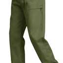 Men's Casual Cargo Pants Workout Sweatpants Joggers Stretch Hiking Drawstring Tactical Trousers (Green, M)