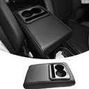 QianBao Car Center Console Armrest Box Booster Cushion with Cup Holder Mobile Phone Storage Armrest Booster Pad Protector Universal for Most Car Black