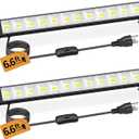 40W LED Shop Lights with 6.6FT Cord, Swtich, 5400LM Plug in Garage Light, 6000K Daylight Work Lights for Garage, Workshop, Warehouse, Indoor (2 Pack)