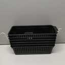 Begale Small Plastic Storage Baskets, Black, 11.6"L x 5"W x 3.4"H, Set of 6