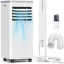 Portable Air Conditioner 10000 BTU Cools Up to 450 Sq. Ft., 3-in-1 Modes Portable AC Unit Remote Control, LED Display, Auto Shutoff, AC with Window Kits for Bedroom, Home, Office, White