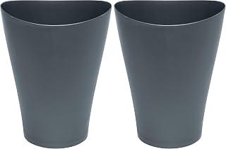 Rubbermaid Trash Can, 2.25 Gallon, Plastic, Gunmetal Blue | Pack of 2 | Bathroom | Vanity