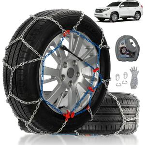 Snow Chains for Pickup Trucks & SUVs Offroad, Heavy Duty Quick Fit & Easy Installation Snow Tire Chains, Portable Reusable Emergency Tire Traction Chain, Set of 2 (HP2315)