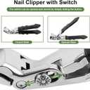 Nail Clippers for Seniors, Nail Clipper Nail File Set Wide Jaw Opening Nail Clippers Angled Head Fingernail Clippers Curved Toenail Toe Nail Cutter Gift for Thick Nails Men Women
