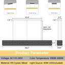 Rectangular Crystal Chandelier Dimmable LED Linear Chandeliers for Dining Room Remote Ceiling Pendants Light Fixture for Kitchen Island Black, Long 59"
