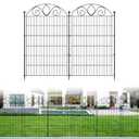 5 Panels No Dig Tall Garden Fence Panel – 44" H X 11.8' L Rustproof Metal Dog Fence Outdoor for Yard, Decorative Animal Barrier Fence for Pet, Garden Border, Patio, Flower Beds| Temporary Fencing