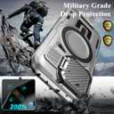 MMHUO for iPhone 16 Pro Case with Adjustable Camera Protector & Screen Protector,[Compatible with MagSafe] [Military Grade Protection] Shockproof Phone Case for iPhone 16 Pro,Grey