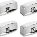 Range Valve Knob Compatible with Oven/Stove/Gas Stove, Chrome Knob Fit for D-Shape Control Valve, Premium Chrome Commercial Grill Knok Replacements-4 Pack