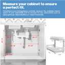 Under Sink Organizer Upgrade To Professional Rails,2-Tier Dual Pull Out Cabinet Storage,Height Adjustable Slide Out Drawers For Bathroom Kitchen,2 Pack-18.5"Dx12.8"-16.9"H,White