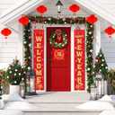 Tatuo 28 Pcs Chinese New Year Decorations 2026 Set Include 1 Pair Lunar New Year Couplets Chunlian 1 Fu Character 12 Red Lanterns 1 Good Luck Garland 12 Red Envelopes for Spring Festival Decorations