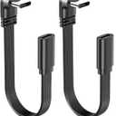 2Pack 90 degree TYPE-C Extension Cable Flat 8inch/20CM Short, Soft Right angle USB C to USB C Cable Fast Charging 66WNot compatible with 100W-240W cablesFor Cars, Tablets and Android Mobile phones
