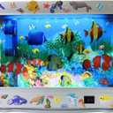 Fake Fish Tank Lamp - Moving Aquarium Night Light with Virtual Ocean Effect, 80s Retro Design for Adult Relaxation, Artificial Aquarium Decorative Lamp for Kids' Room and Cat Owners(US Plug)