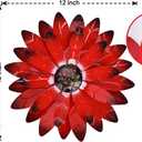 qzmaikoo Red Daisy Metal Flowers Wall Decor Metal Wall Art Decorations Hanging for Indoor Outdoor Bathroom Patio Kitchen,12x12 inches