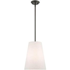 Livex Lighting 41387-07 1 Light Bronze Shaded Chandelier (11"L x 11"W x 49.25"H, Bronze)