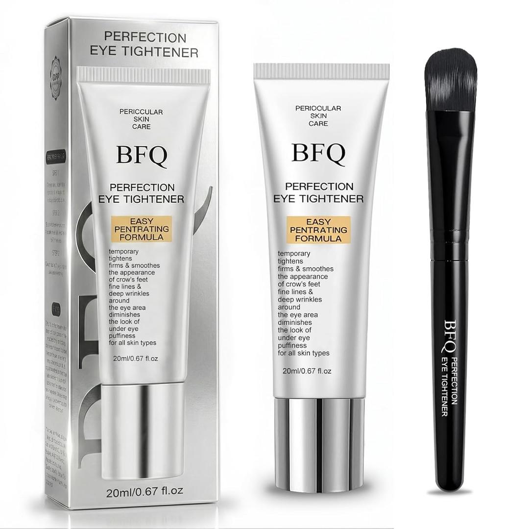 Perfection Eye Tightener, Temporary Instant Eye Tightener Cream with Brush, Easy-Pentrating Formula for Wrinkles, Puffiness and Fine Lines, All Skin Types