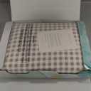 Gingham Duvet Cover Queen Size, 3 Pieces Soft Breathable Microfiber Plaid Comforter Cover with Zipper Closure & 2 Pillow Shams, Ruffle Farmhouse Vintage Decor, Taupe