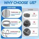 Short Garden Hose, 10ft x 5/8" ID Leader Hose with 3/4 GHT Female to Female Brass Connector, 304 Stainless Steel Heavy-Duty Water Hose for Garden Watering Car Pet Cleaning (OD 15/16")