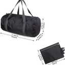 Travel Bag Foldable,Portable Lightweight Gym Bag,Sports Duffel Bags for Women&Men - for Camp, Fitness, and Short tours, shopping (Black, M)