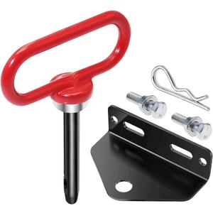 Universal Heavy Duty Zero Turn Mower Trailer Hitch and Strong Neodymium Magnetic Lawn Mower Trailer Hitch Pin with 2 Bolts -1/2'' R-Clip (Combo Pack, RedBlack)