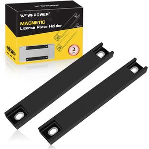 2 Pack Premium Rubber Coated Magnetic License Plate Holder, Magnet Tag, Demo Tag Test Drive, Car Dealer Magnet Bar License Plate Frame with Screws No Scratch for Car Truck (Black)