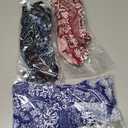 Pre Tied Chemo Head Scarf 3 Packed Beanie Skull Cover Cap for Women (Set6-Long Style) (Blue)