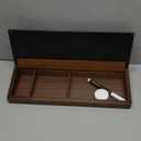 Desktop Black Glass Dry Erase Board with Wood Organizers for Small Office Supplies, Desk Whiteboard with Drawer for Home Office Cubicle, Accessories Included, Yeoux