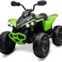 GAOMON 12V Kids ATV, 4 Wheeler Ride on Toy Car Bombardier Licensed BRP Can-am, Quad Electric Vehicles with Remote Control, LED Lights, Spring Suspension, Treaded Tires, Music, USB & AUX, Green