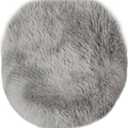 Soft Fluffy Toilet Lid Cover Tie-Dyed Light Grey 17.7" x 19.7" | Adjustable Non Slip Backing, Washable Absorbent Toilet Seat Cover for Most Bathroom Elongated and Oblong Lid