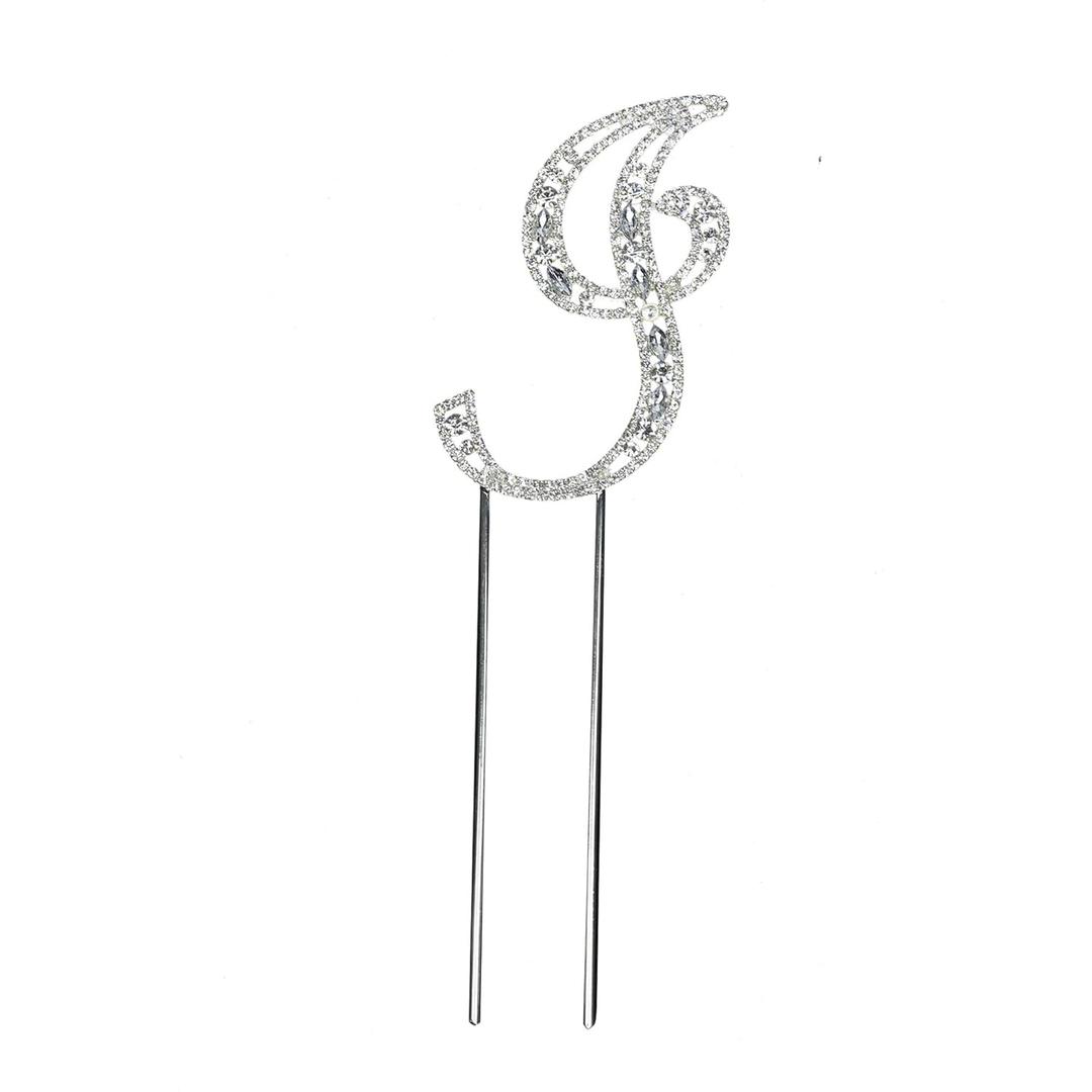 O'Creme Rhinestone Silver-Colored Letter-I Cake Topper 4 Inch