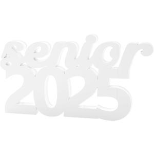 Senior 2025 Sign Graduation Decorations Grad Photo Props Graduate Props Senior Night Decorations Freestanding Table Centerpieces for Grad Party Supplies (White)