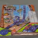 Flex Race Track 16 Ft with Suction Cups Compatible with Diecast 1/64th Cars, Flexible Car Track Toys for Ages 3+ Kids Toddlers Roll Out Portable Racetrack (Blue)