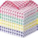 Kitinjoy Cotton 8 Pack Terry Kitchen Dish Cloths, 12 x 12 Inches Super Soft and Absorbent Dish Rags, Quick Drying Dish Towels for Washing Dishes, Mixed Color